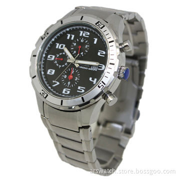 New arrival chronograph watch for men, steel metal case and band